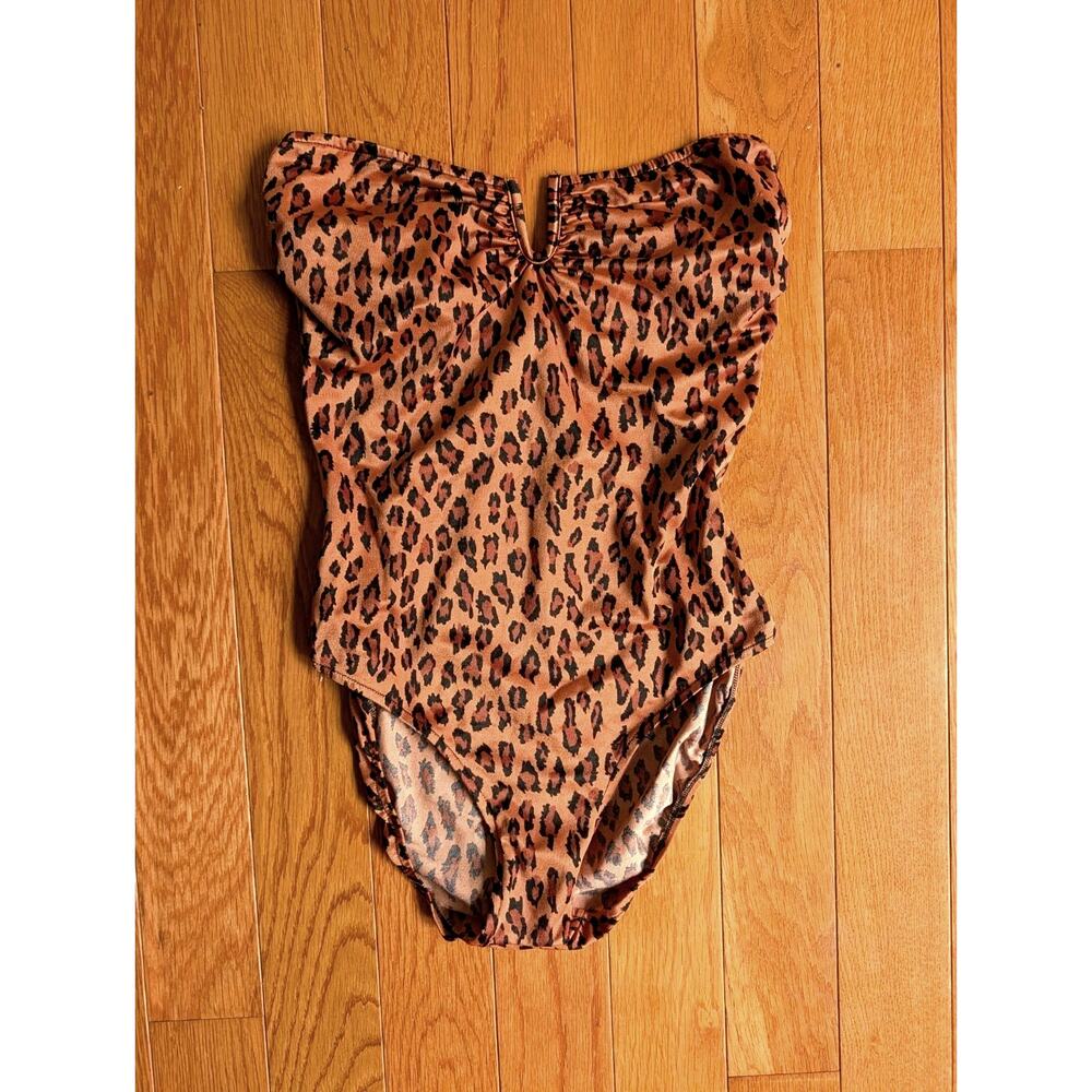 Vintage 80s Gottex One Piece Swim Suit High Leg Leopard Print Retro Chic Size S